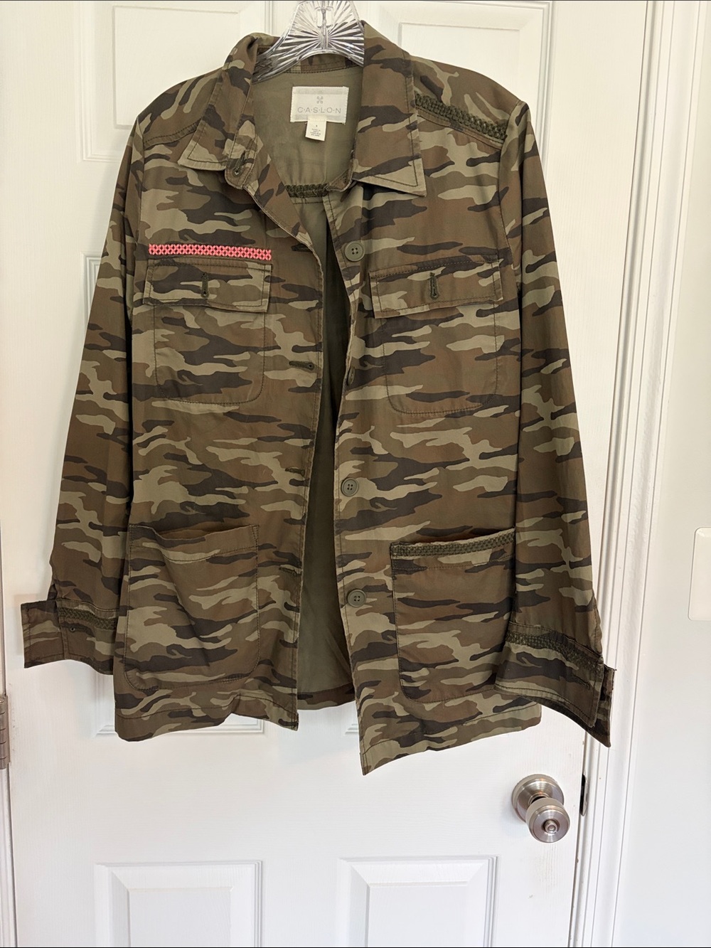 Caslon Camouflage Field Jacket - Olive & Brown